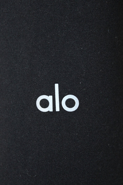 Alo Womens Ankle Leggings Black Spandex Athleisure Pull On Size M