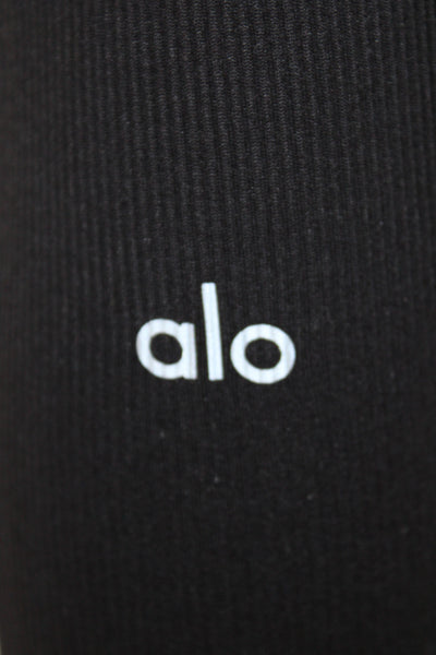 Alo Womens Ankle Leggings Black 95% Nylon Athleisure Size M