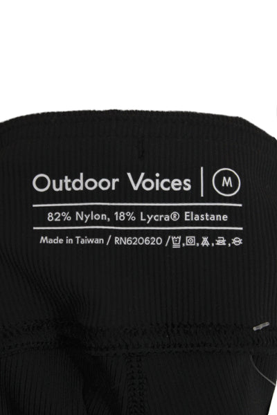 Outdoor Voices Women Black Solid Athleisure Leggings Size M