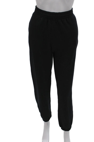 Naked Cashmere Women Jogger Pants Black 100% Recycled Cashmere Size M