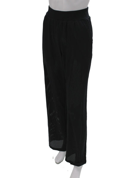 Alo Women Sweatpants Black Pull On Athleisure 77% Nylon Size M