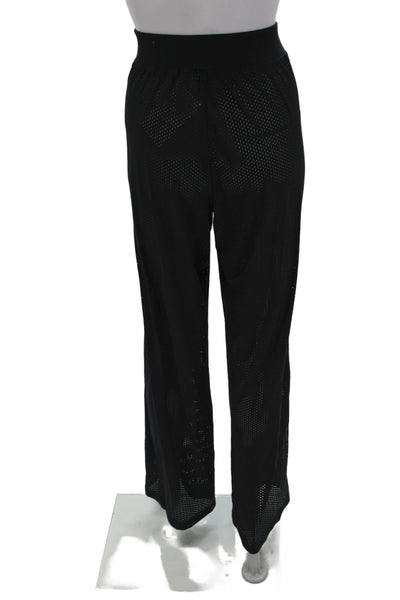 Alo Women Sweatpants Black Pull On Athleisure 77% Nylon Size M