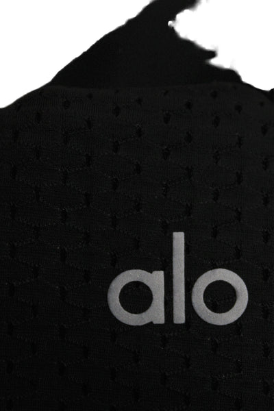Alo Women Sweatpants Black Pull On Athleisure 77% Nylon Size M