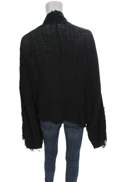 Free People Womens Black V-Neck Long Sleeve Cardigan Boho Size XS
