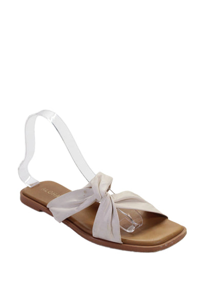 Alohas Womens Open Toe Slide On Sandals Cream Size 37 7