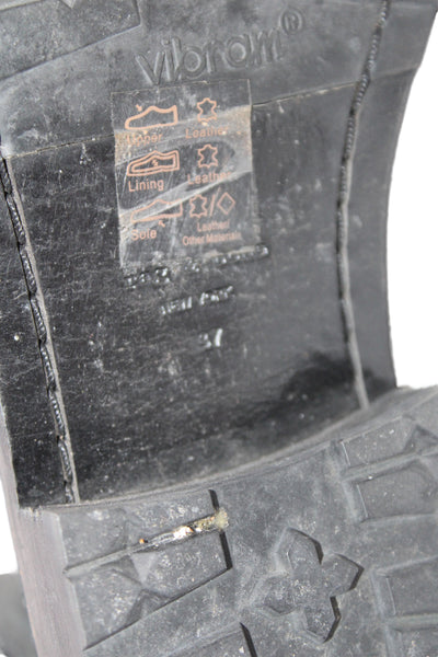 Rag & Bone Womens Leather Round Toe Combat Boots Black Size 37 7
