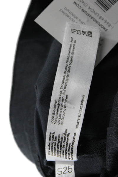 Eileen Fisher Womens Cargo Pants Gray Organic Linen Size S