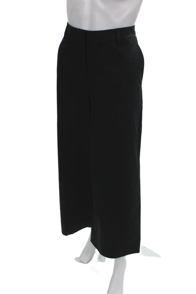 Eileen Fisher Women Petite Cropped Pants Black Cotton Size S