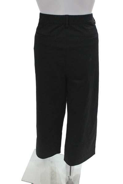 Eileen Fisher Women Petite Cropped Pants Black Cotton Size S