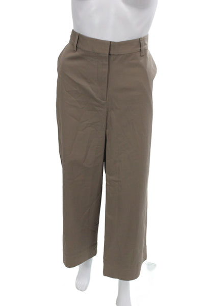 Eileen Fisher Womens Cropped Brown Cotton Pants Size S