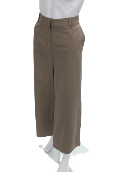 Eileen Fisher Womens Cropped Brown Cotton Pants Size S