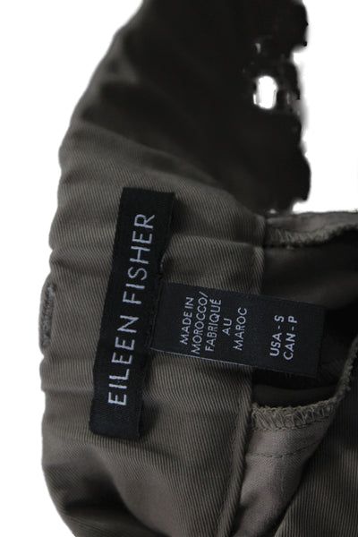 Eileen Fisher Womens Cropped Brown Cotton Pants Size S