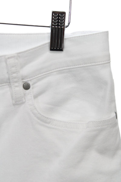 Eileen Fisher Womens Cropped Jeans White High Rise Cotton 24 Inseam Size S