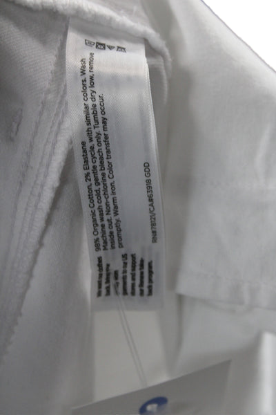 Eileen Fisher Womens Cropped Jeans White High Rise Cotton 24 Inseam Size S