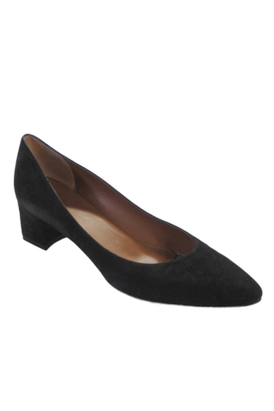 Aquatalia Womens Suede Pointed Toe Phoebe Pumps Black Size 11 Medium