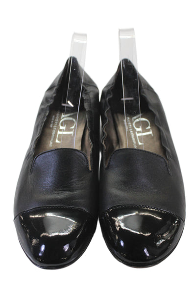 AGL Attilio Giusti Leombruni Womens Leather Cap Toe Loafers Black Size 42 12