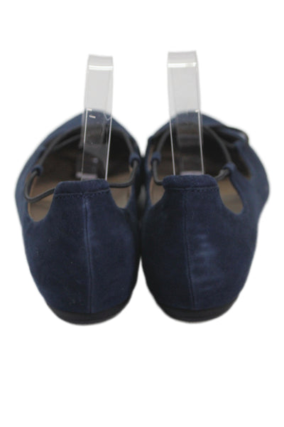 Earthies® Womens Suede Strappy Essen Ballet Flats Navy Blue Size 11 B