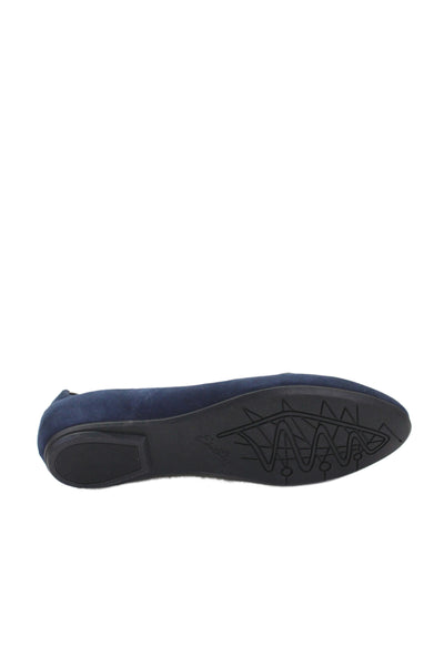Earthies® Womens Suede Strappy Essen Ballet Flats Navy Blue Size 11 B