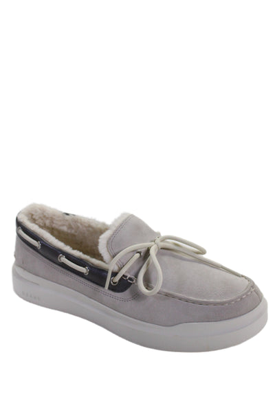 Cole Haan Grandseries Womens Suede Lace Up Boat Shoes Gray Size 10 B