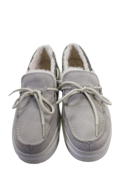 Cole Haan Grandseries Womens Suede Lace Up Boat Shoes Gray Size 10 B