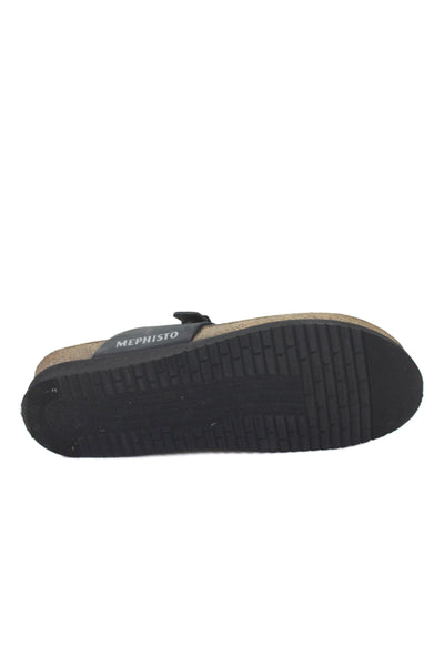 Mephisto Womens Suede Thong Buckle Slide On Sandals Black Size 41 11
