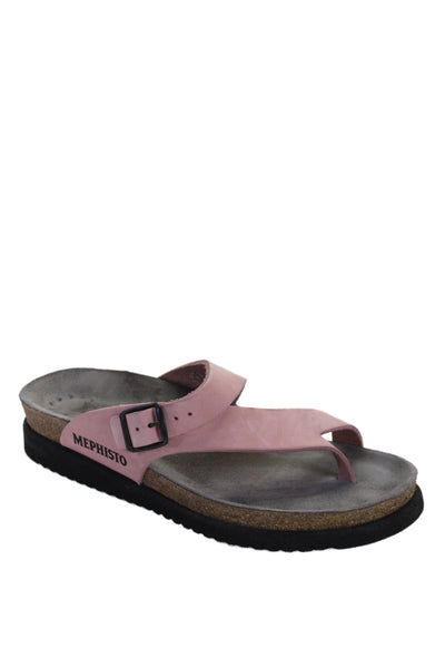 Mephisto Womens Suede Buckle Thong Slide On Sandals Pink Size 40 10