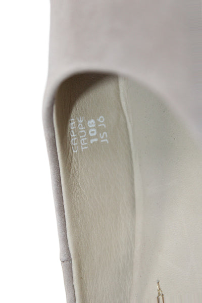 Earthies® Womens Suede Ankle Strap Ballet Flats Taupe Beige Size 10 B