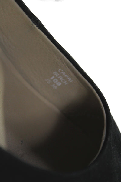Earthies® Womens Suede Ankle Strap Capri Ballet Flats Black Size 10 B