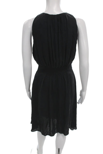 L'Agence Women Blouson Black Silk Halter Knee Length Sleeveless Dress Size 1