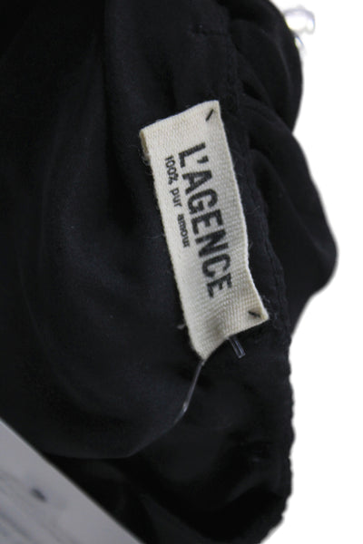 L'Agence Women Blouson Black Silk Halter Knee Length Sleeveless Dress Size 1