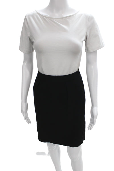 Prada Women Straight Pencil Short Skirt Black Zip Size 38