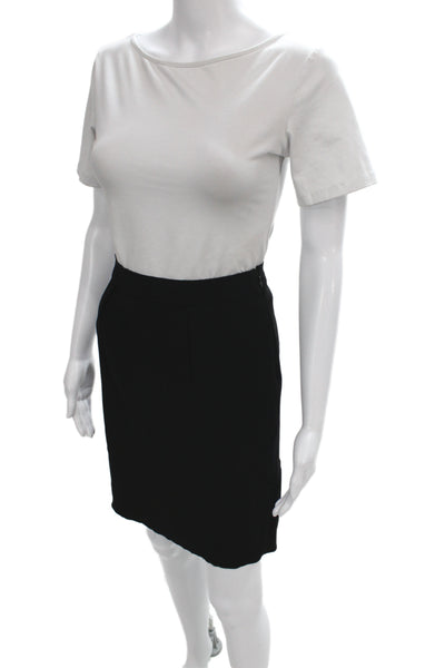 Prada Women Straight Pencil Short Skirt Black Zip Size 38