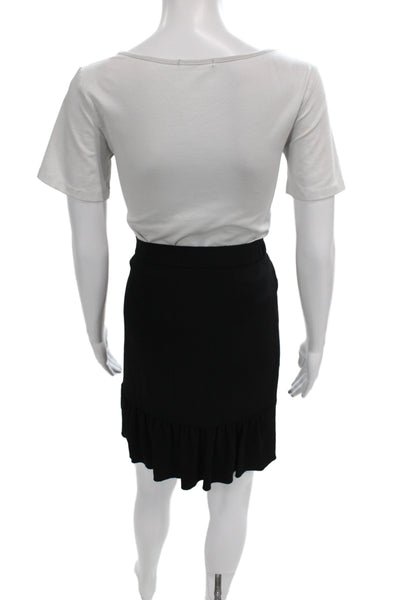 Prada Women Straight Pencil Short Skirt Black Zip Size 38