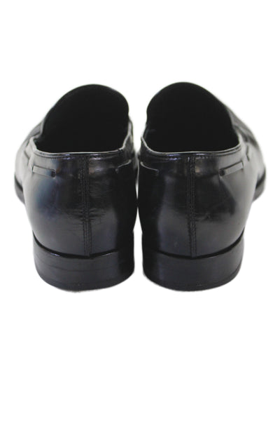 Tods Mens Leather Pointed Toe Slip On Loafers Black Size 8.5