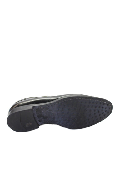 Tods Mens Leather Pointed Toe Slip On Loafers Black Size 8.5