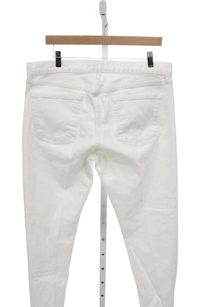 J Brand Mens White Taper Jeans Cotton Zipper Inseam 28 Size 36