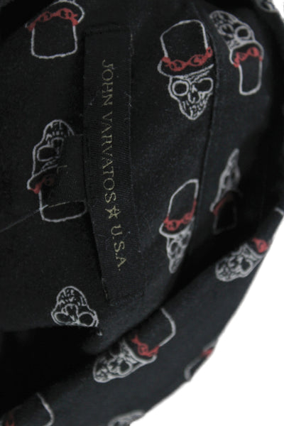 John Varvatos Star USA Men Button-Down Black Skull Graphic Size L