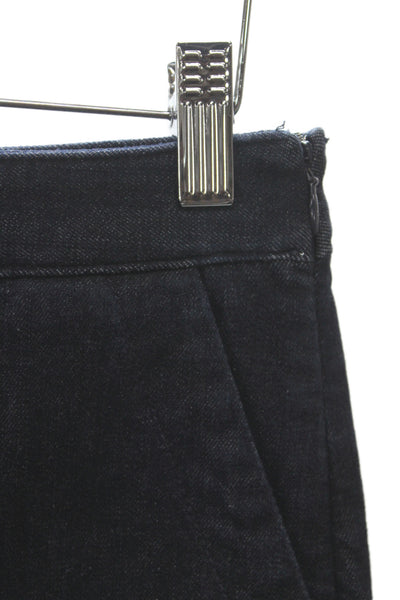 Banana Republic Womens Straight Pencil Mini Skirt Blue Cotton Zip Size 0