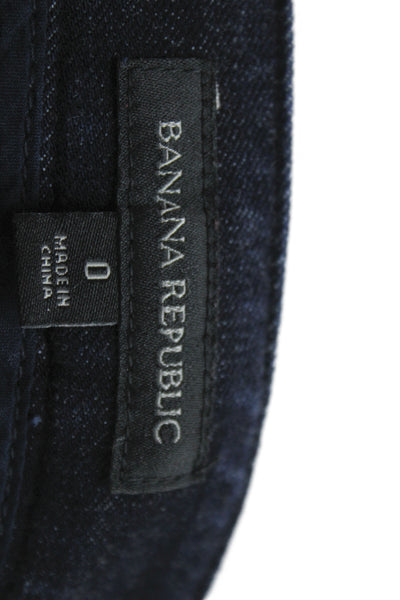 Banana Republic Womens Straight Pencil Mini Skirt Blue Cotton Zip Size 0