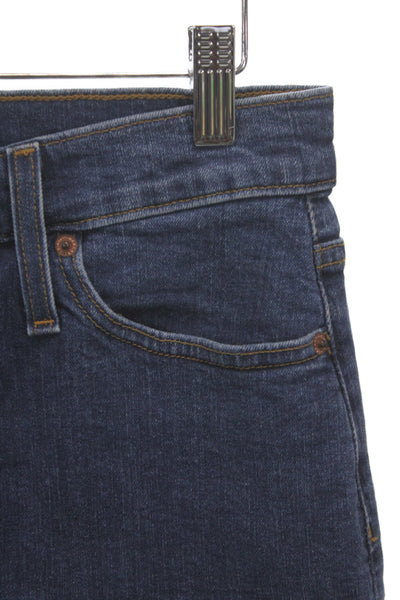 J Crew Women Mini Skirt Blue Cotton Button Solid Size 0