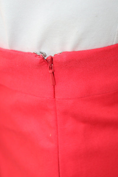 Talbots Women Red Straight Pencil Mini Skirt Cotton Zip Size 2P