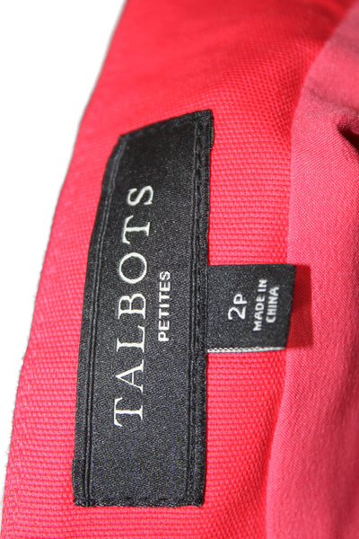Talbots Women Red Straight Pencil Mini Skirt Cotton Zip Size 2P