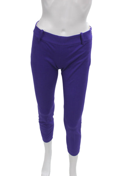 J Crew Women Cropped Purple Stretch Pants Zip Inseam 23 Size 00