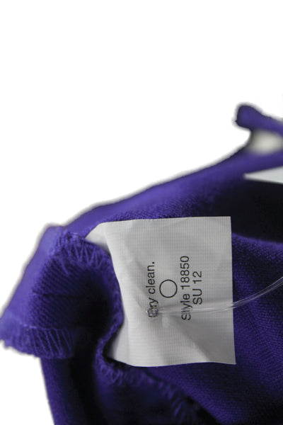 J Crew Women Cropped Purple Stretch Pants Zip Inseam 23 Size 00