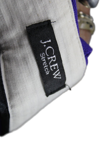 J Crew Women Cropped Purple Stretch Pants Zip Inseam 23 Size 00