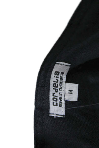 Cordelia Women Maxi Black Cotton Skirt Button Closure Size M