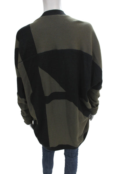 Lamb Womens Black Geometric Crew Neck Pullover Sweater Long Sleeve Size M