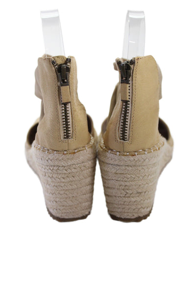 Eileen Fisher Womens Leather Espadrille Wedge Heels Sandals Shoes Size 7.5