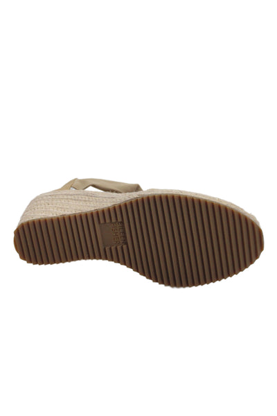 Eileen Fisher Womens Leather Espadrille Wedge Heels Sandals Shoes Size 7.5