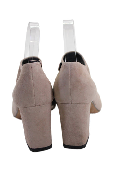 Via Spiga Womens Suede Open Toe Block High Heels Shoes Nude Size 7.5M